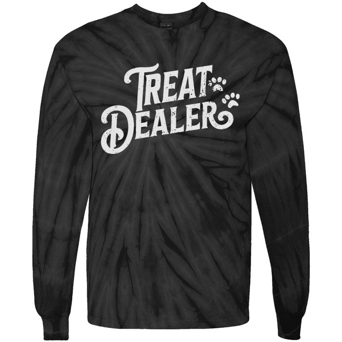 Dog Treat Dealer Funny Humor Dog Owner Dog Treats Dog Lover Tie-Dye Long Sleeve Shirt