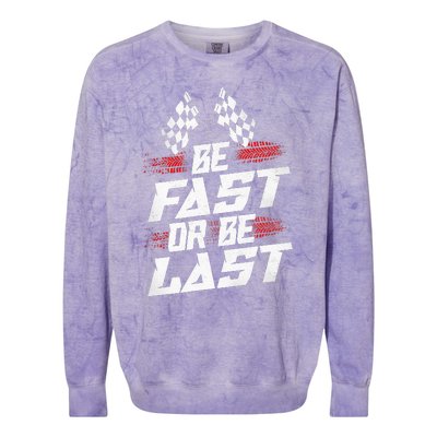 Dirt Track Drag Racing Race Vintage Colorblast Crewneck Sweatshirt