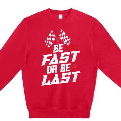 Dirt Track Drag Racing Race Vintage Premium Crewneck Sweatshirt