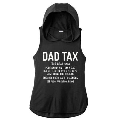 Dad Tax Definition Fathers Day Ladies PosiCharge Tri-Blend Wicking Draft Hoodie Tank