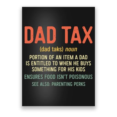 Dad Tax Definition Fathers Day Poster