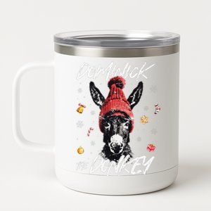 Dominick The Donkey Christmas Funny Xmas Donkey Lover 12 oz Stainless Steel Tumbler Cup