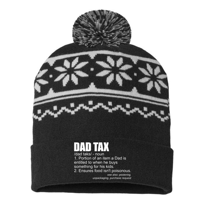 Dad Tax Definition Funny Fathers Day Gift Dad Tax USA-Made Snowflake Beanie