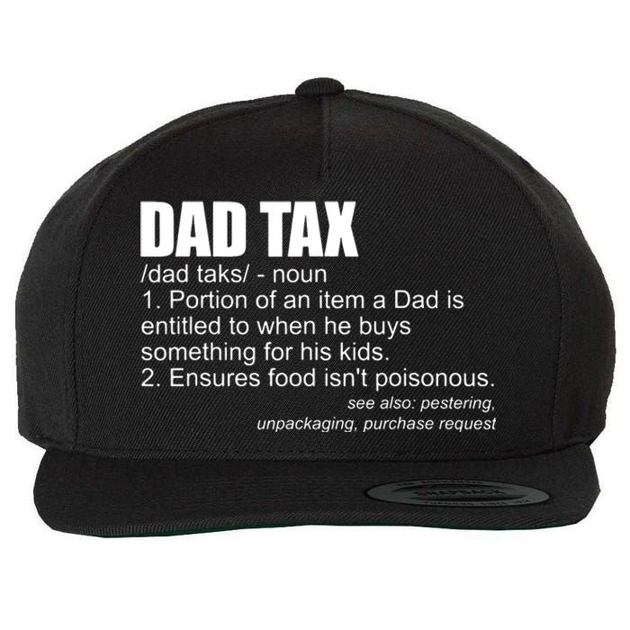 Dad Tax Definition Funny Fathers Day Gift Dad Tax Wool Snapback Cap