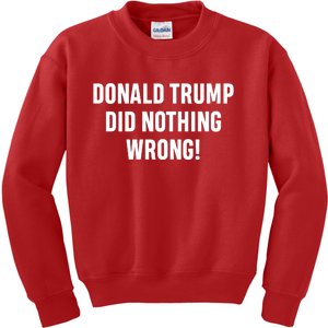 Donald Trump Did Nothing Wrong! Kids Sweatshirt