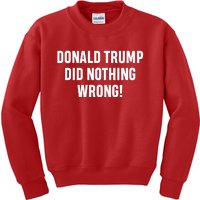 Donald Trump Did Nothing Wrong! Kids Sweatshirt