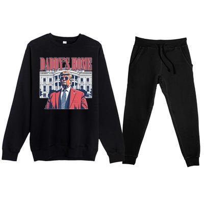 Donald Trump Daddys Home White House Premium Crewneck Sweatsuit Set