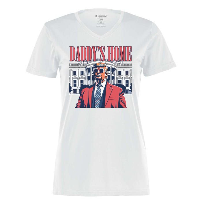 Donald Trump Daddys Home White House Women's Momentum V-Neck T-Shirt