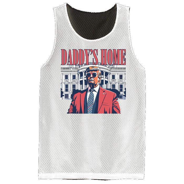 Donald Trump Daddys Home White House Mesh Reversible Basketball Jersey Tank