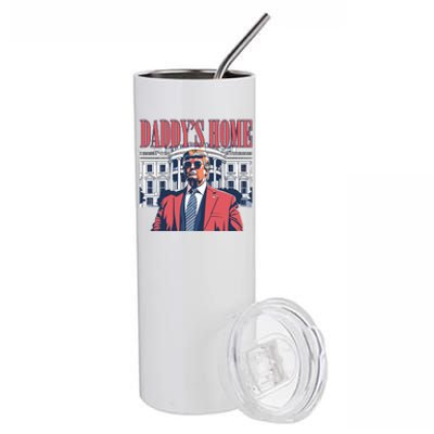 Donald Trump Daddys Home White House Stainless Steel Tumbler