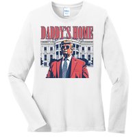 Donald Trump Daddys Home White House Ladies Long Sleeve Shirt