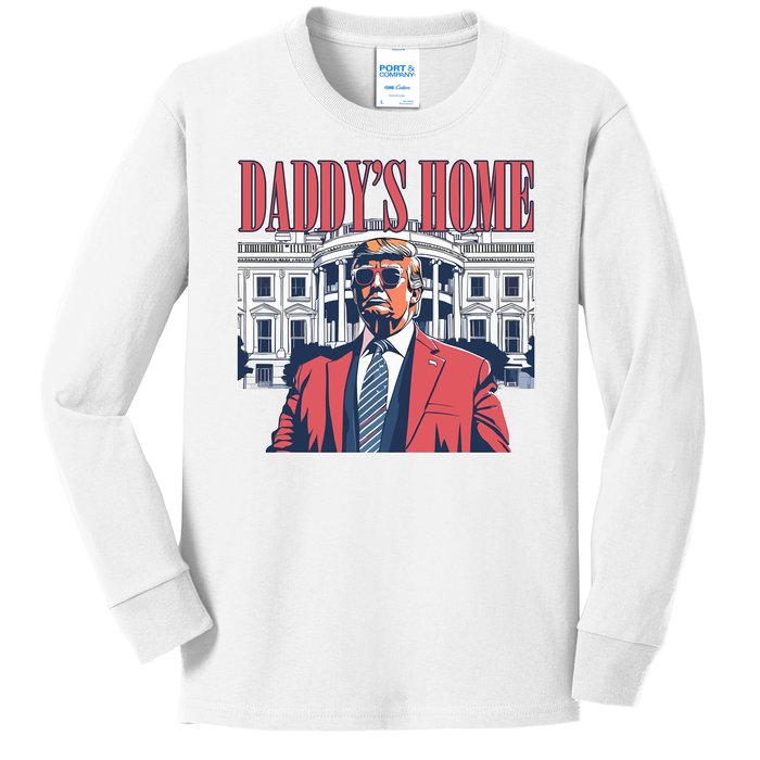 Donald Trump Daddys Home White House Kids Long Sleeve Shirt