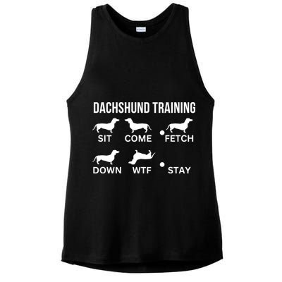 Dachshund Training Dachshund Dog Tricks Ladies PosiCharge Tri-Blend Wicking Tank
