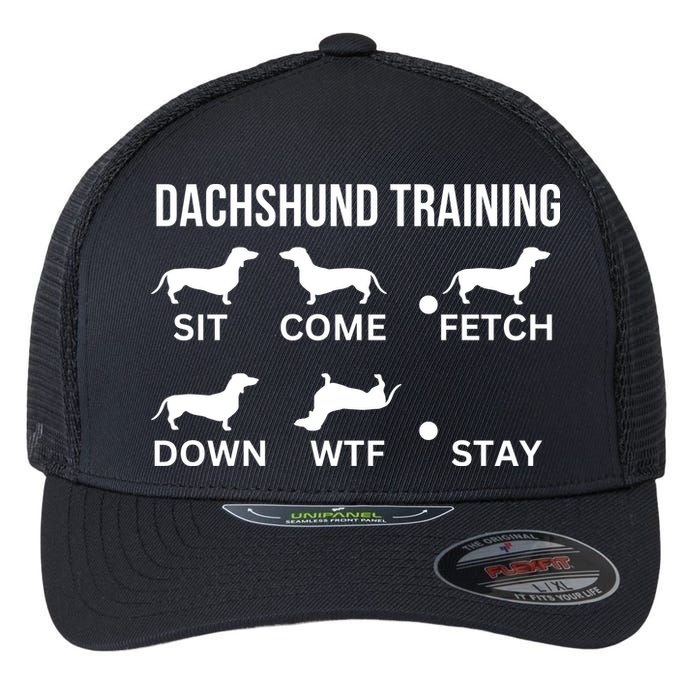 Dachshund Training Dachshund Dog Tricks Flexfit Unipanel Trucker Cap