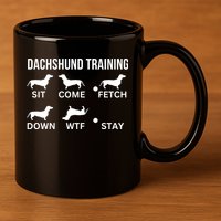 Dachshund Training Dachshund Dog Tricks 11oz C Handle Ceramic Mug