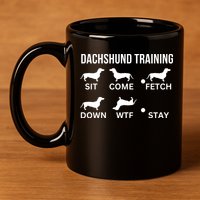 Dachshund Training Dachshund Dog Tricks 11oz C Handle Ceramic Mug