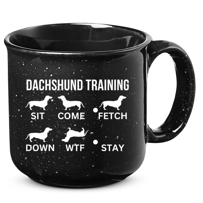 Dachshund Training Dachshund Dog Tricks 15oz Campfire Ceramic Mug