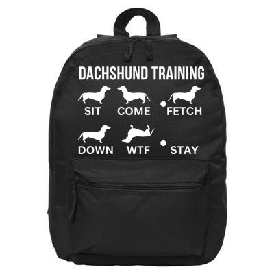 Dachshund Training Dachshund Dog Tricks 16 in Basic Backpack