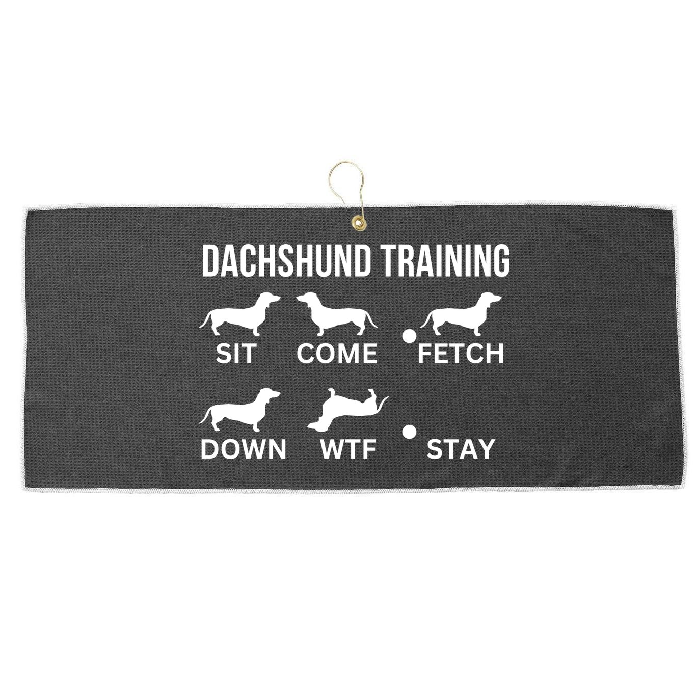 Dachshund Training Dachshund Dog Tricks Large Microfiber Waffle Golf Towel