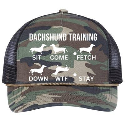 Dachshund Training Dachshund Dog Tricks Retro Rope Trucker Hat Cap