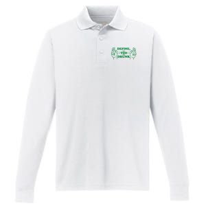 Define Too Drunk Funny Performance Long Sleeve Polo