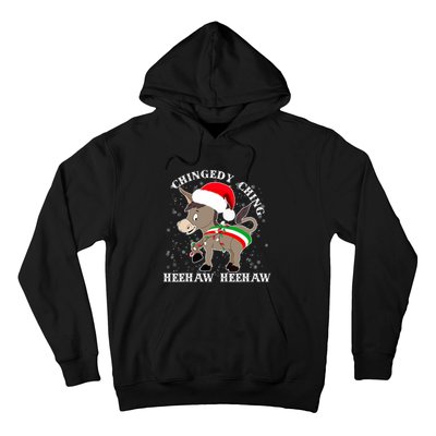 Dominick The Donkey Chingedy Ching Italian Christmas Donkey Hoodie