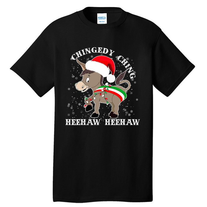 Dominick The Donkey Chingedy Ching Italian Christmas Donkey Tall T-Shirt