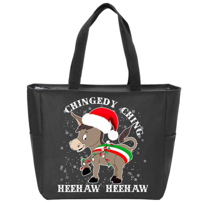 Dominick The Donkey Chingedy Ching Italian Christmas Donkey Zip Tote Bag