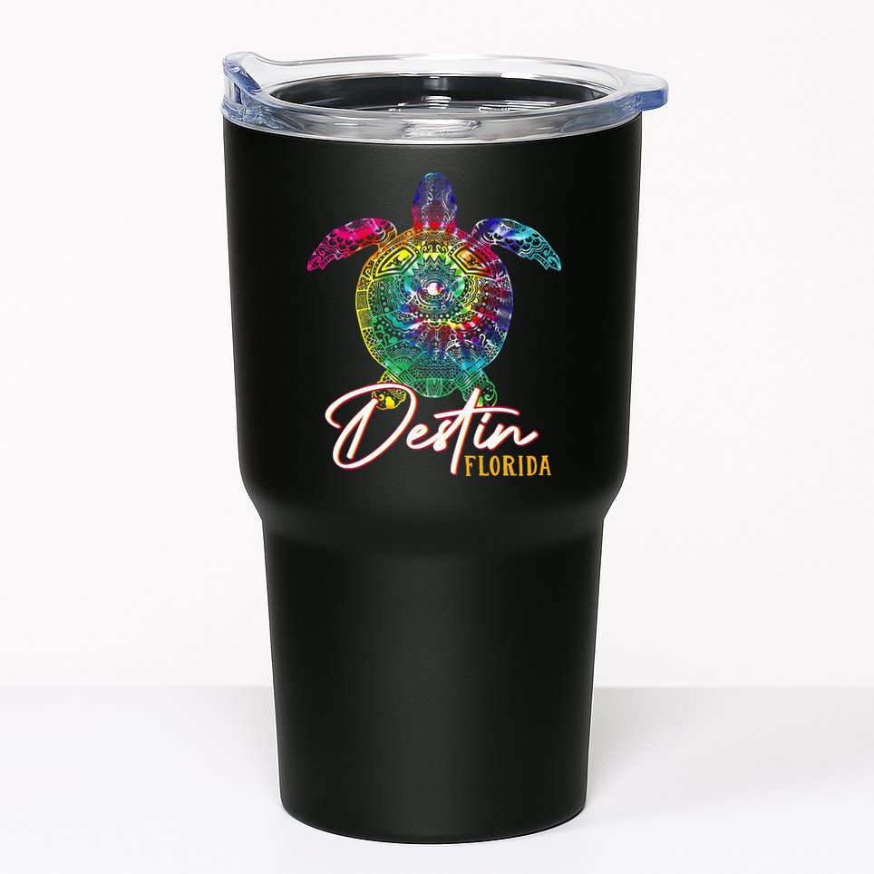 Destin Tie Dye Sea Turtle Florida Matching Family Vacation Tumbler