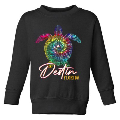 Destin Tie Dye Sea Turtle Florida Matching Family Vacation Toddler Sweatshirt