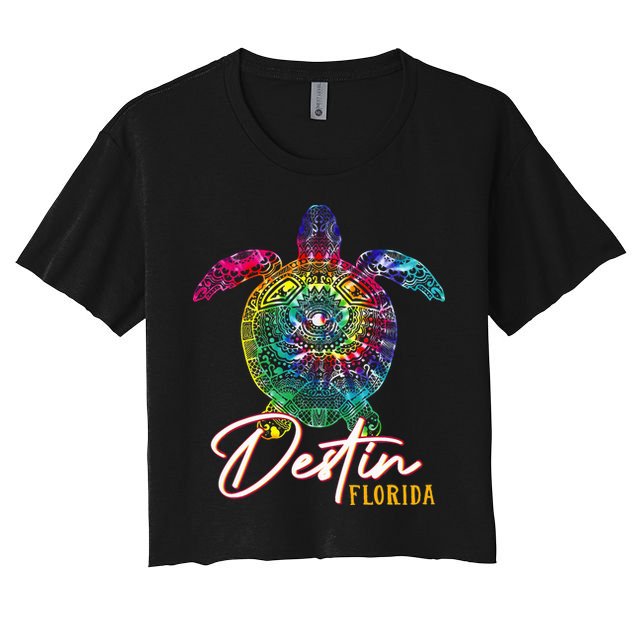 Destin Tie Dye Sea Turtle Florida Matching Family Vacation Crop Top