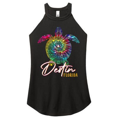 Destin Tie Dye Sea Turtle Florida Matching Family Vacation Women's Perfect Tri Rocker Tank