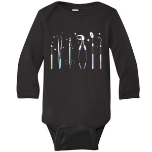 Dentist Tools Dental Assistant Technician Dentistry DDS Baby Long Sleeve Bodysuit