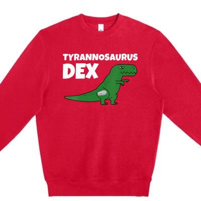 DiaBeTees Tyrannosaurus Dex Diabetes Awareness Premium Crewneck Sweatshirt