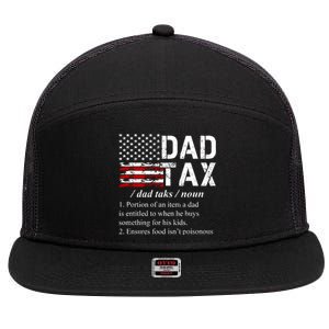 Dad Tax Definition Funny Fathers Day 7 Panel Mesh Trucker Snapback Hat