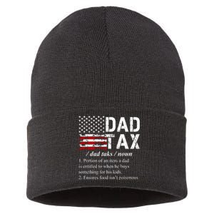 Dad Tax Definition Funny Fathers Day Sustainable Knit Beanie