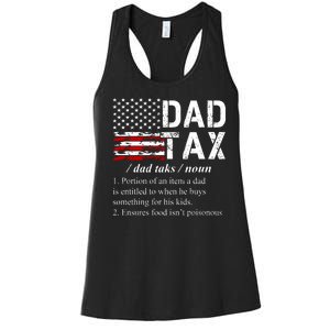 Dad Tax Definition Funny Fathers Day Women's Racerback Tank