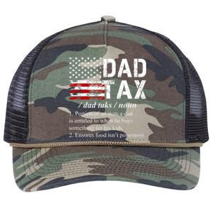 Dad Tax Definition Funny Fathers Day Retro Rope Trucker Hat Cap