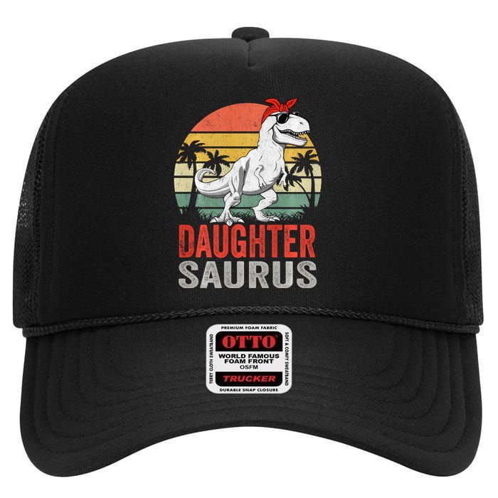 Daughtersaurus Trex Dinosaur Daughter Saurus Family Matching Long Sleeve High Crown Mesh Back Trucker Hat