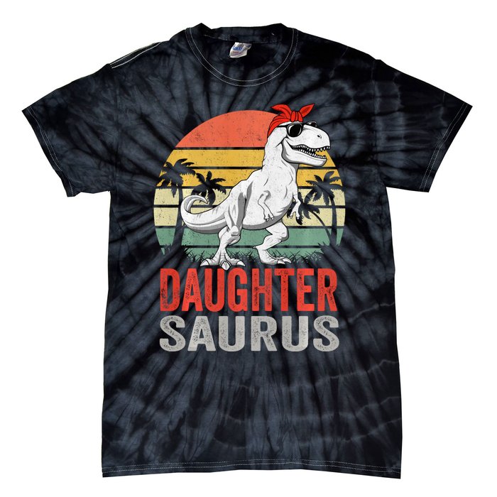 Daughtersaurus Trex Dinosaur Daughter Saurus Family Matching Long Sleeve Tie-Dye T-Shirt