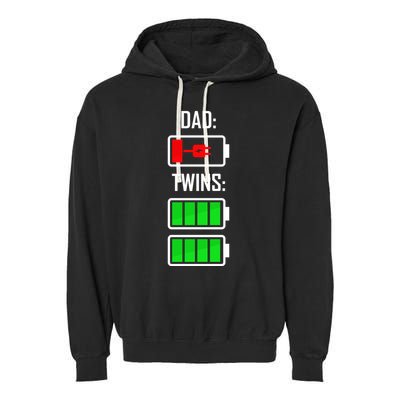 Dad Of Twins Garment-Dyed Fleece Hoodie