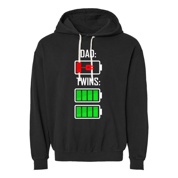 Dad Of Twins Garment-Dyed Fleece Hoodie