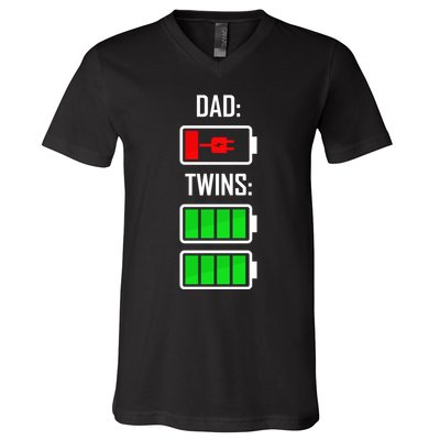 Dad Of Twins V-Neck T-Shirt