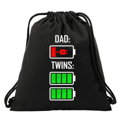 Dad Of Twins Drawstring Bag