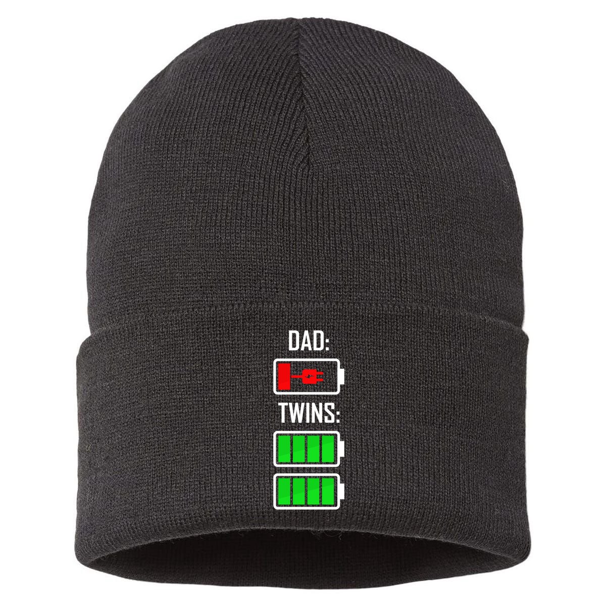Dad Of Twins Sustainable Knit Beanie
