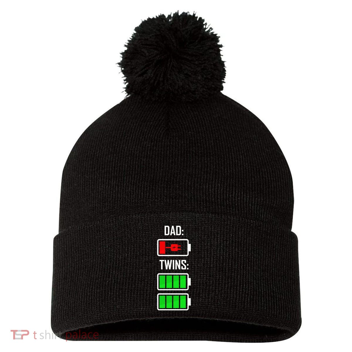 Dad Of Twins Pom Pom 12in Knit Beanie