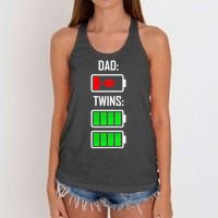 Dad Of Twins Women's Knotted Racerback Tank