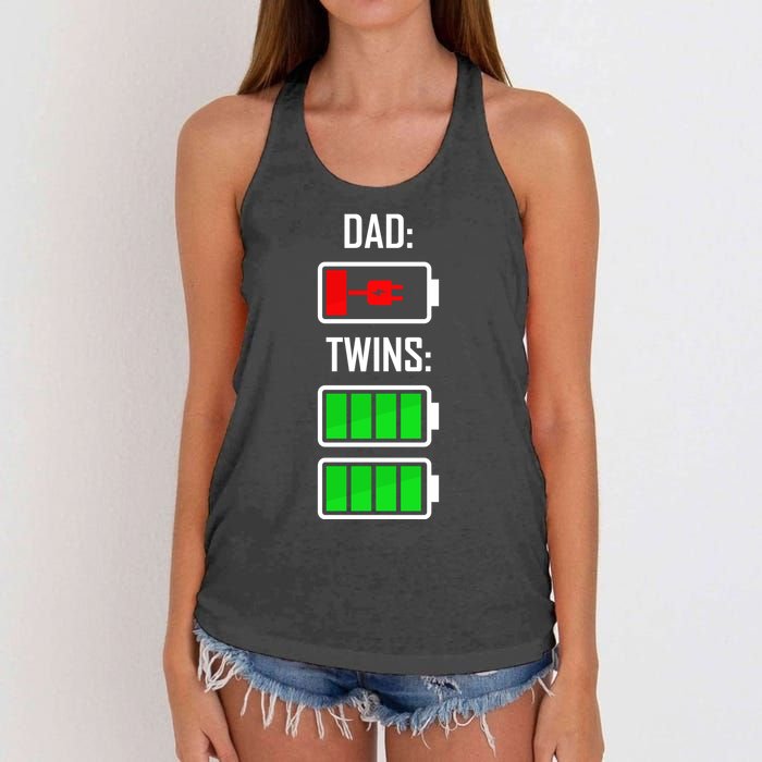 Dad Of Twins Women's Knotted Racerback Tank
