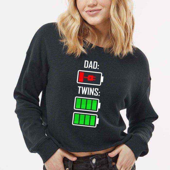 Dad Of Twins Cropped Pullover Crew