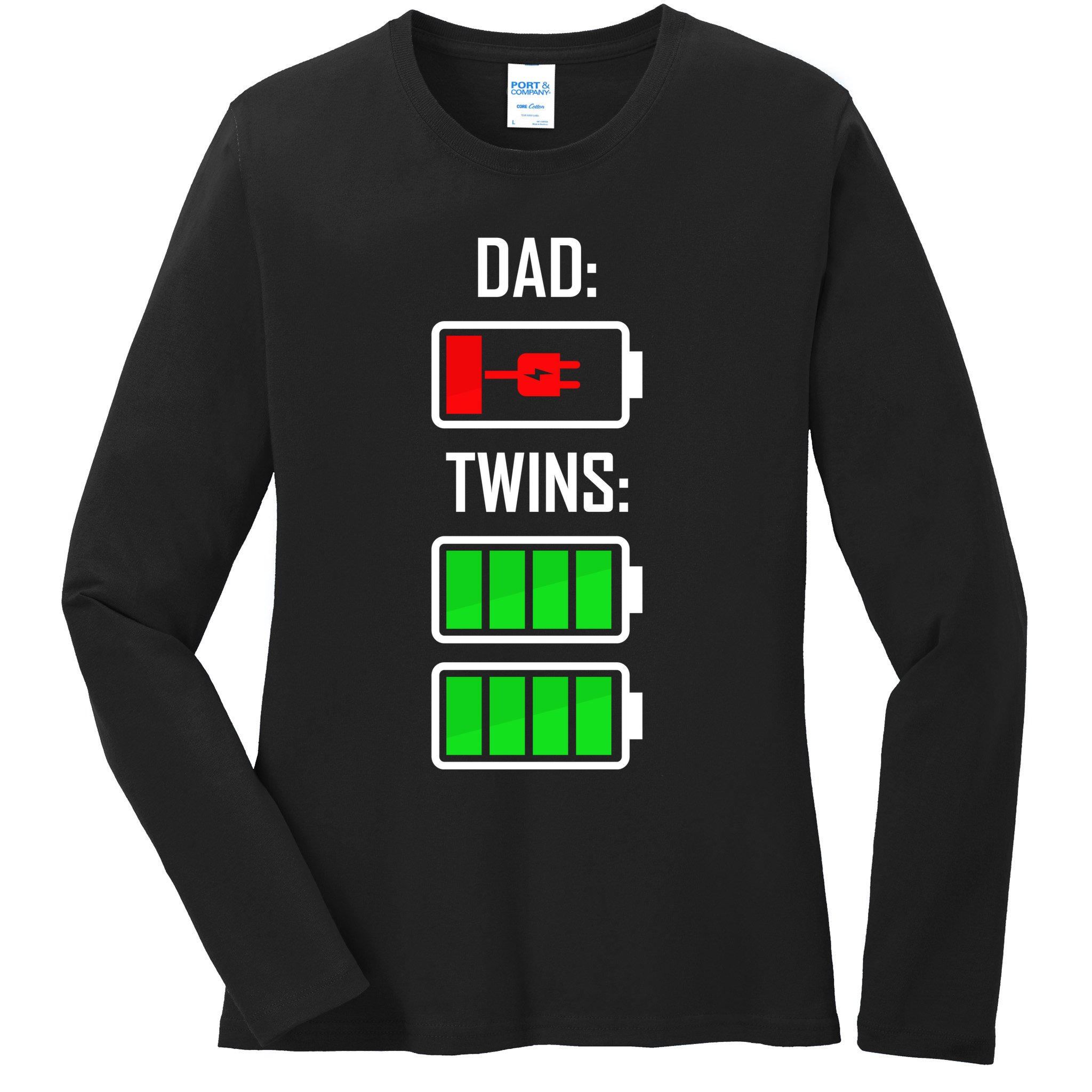 Dad Of Twins Ladies Long Sleeve Shirt